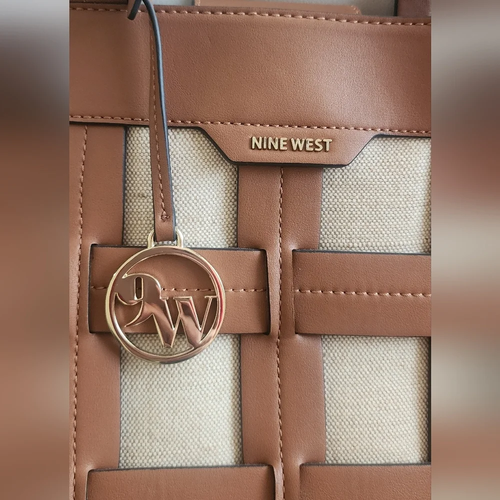 Nine West Brown and Cream Tote Bag‎